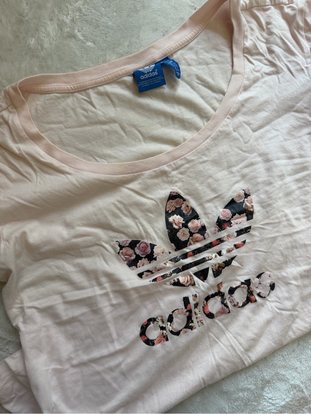 Adidas Floral Trefoil Shirt Light Pink